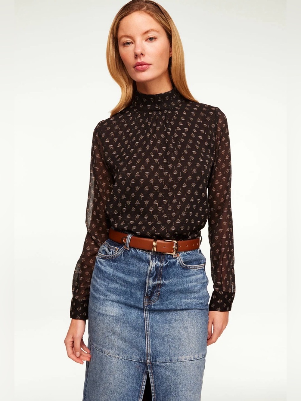 NWT MISA LOS ANGELES Annie Top in Black Lapis Eye, Size XS
